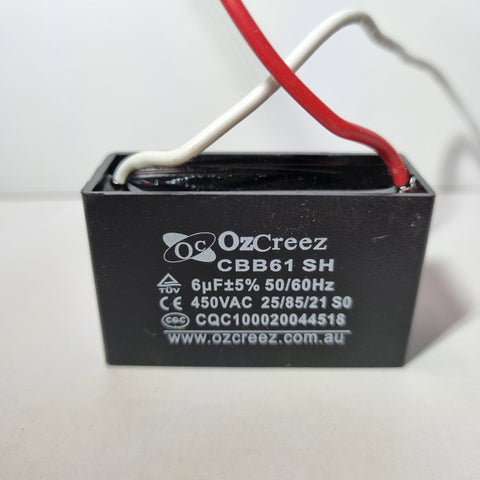 CBB61 6uF 450V Capacitor Appliances Ceiling Fan Starting Capacitor - AU