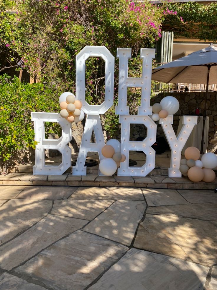 Large Metal LED Letters – “OH BABY” – Local Pickup Only