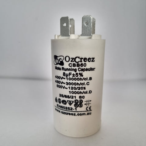 CBB60 8uF 450V 50/60Hz 4 Pin Motor Start Run Capacitor HVAC Washer Dryer Pump Compressor