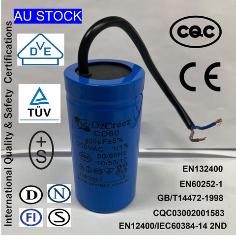 Original High Quality Motor Start Run Capacitor CD60 800uF 250V / 450V 50/60Hz Capacitor - AU