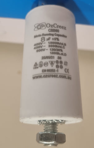 CBB60 8uF 450V 50/60Hz 4 Pin With Thread Motor Start Run Capacitor HVAC Washer Dryer Pump Compressor