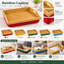 100% Bamboo Lap Tray with Cushion: Dinner / Breakfast Tray, Stable Table, Serving Tray Laptray, Gift, Design # Natural Bamboo (Red)