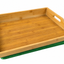 100% Bamboo Lap Tray with Cushion: Dinner / Breakfast Tray, Stable Table, Serving Tray Laptray, Gift, Design # Natural Bamboo (Red)