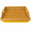 100% Bamboo Lap Tray with Cushion: Dinner / Breakfast Tray, Stable Table, Serving Tray Laptray, Gift, Design # Natural Bamboo (Yellow)