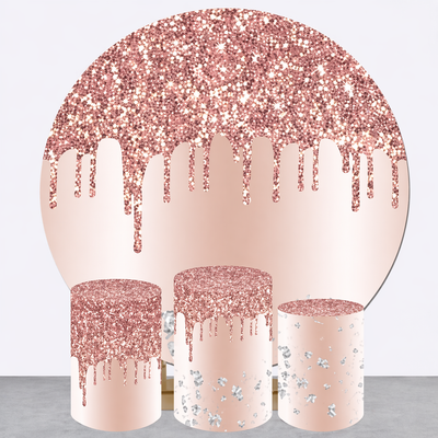 Backdrop and Plinths Cover- Pink Glitter