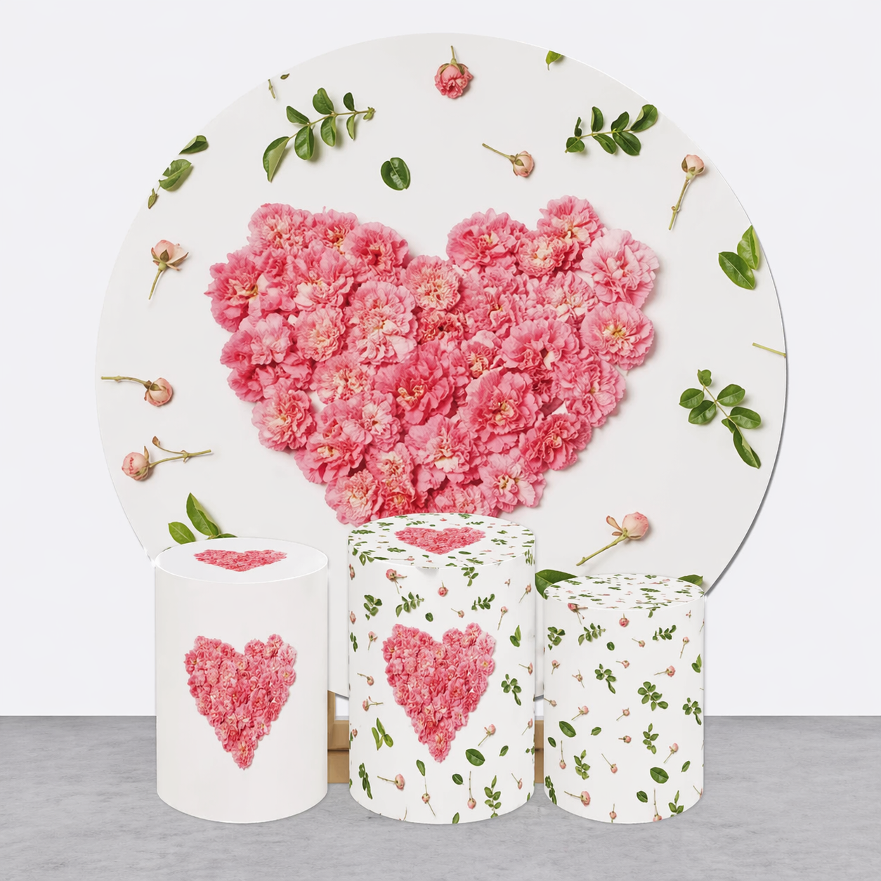 Backdrop and Plinths Cover- Heart