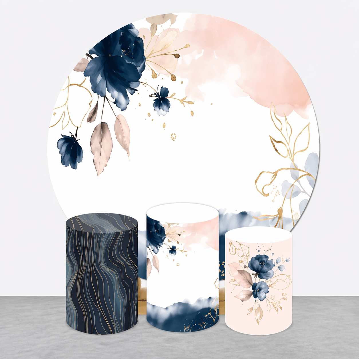 Backdrop and Plinths Cover- Pink Blue Theme