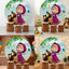 Backdrop & 3pcs Plinths Cover - Masha Bear