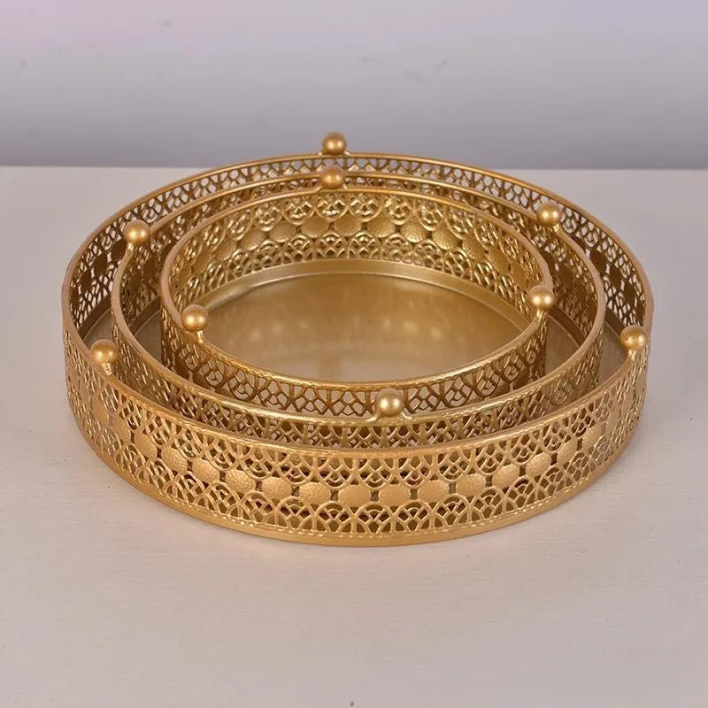 European Style 3 Pcs Cake Stand- Gold