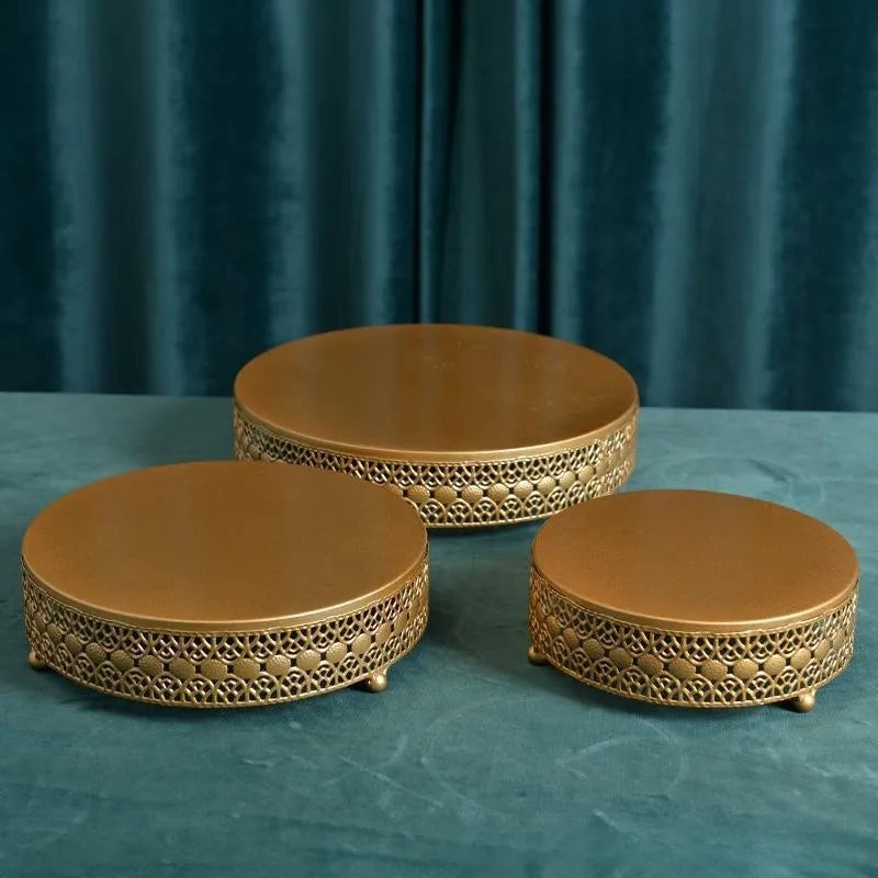 European Style 3 Pcs Cake Stand- Gold
