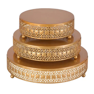 European Style 3 Pcs Cake Stand- Gold