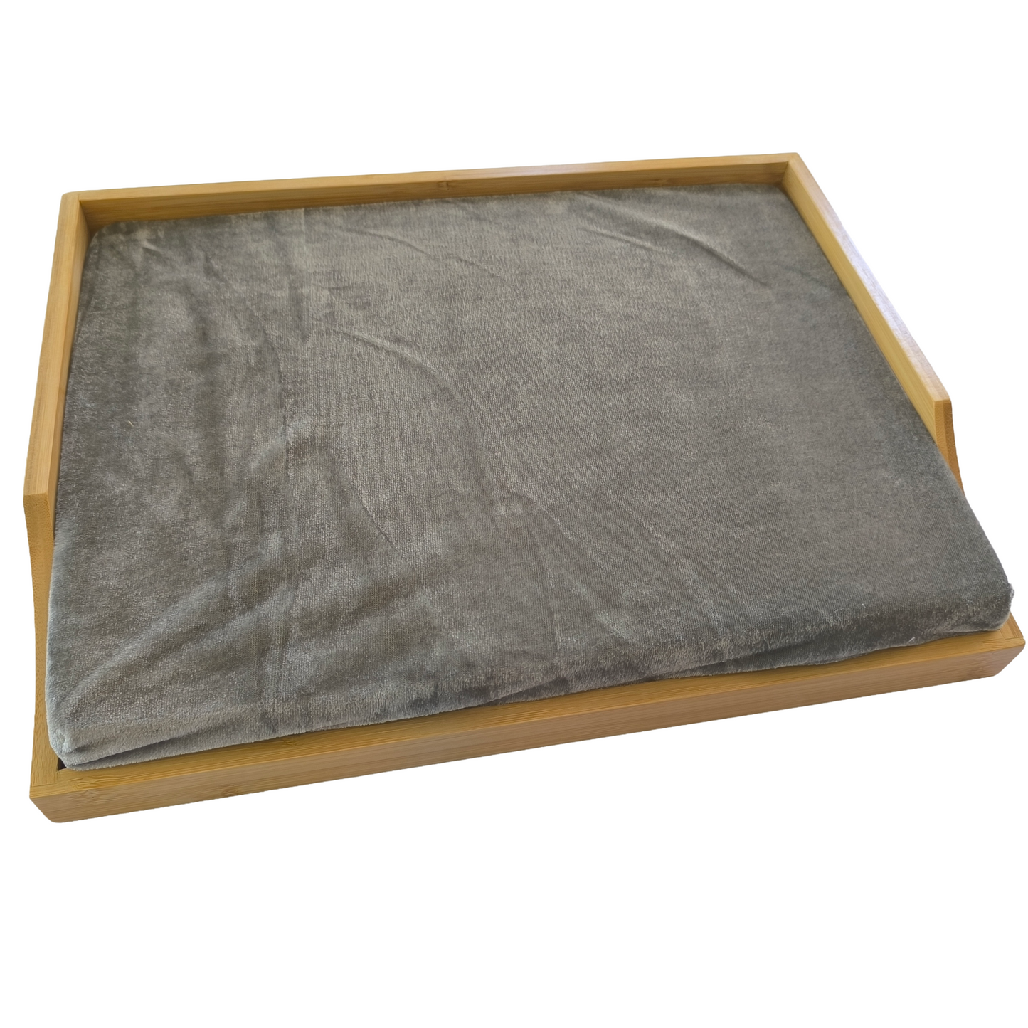 100% Bamboo Lap Tray with Cushion: Dinner / Breakfast Tray, Stable Table, Serving Tray Laptray, Gift, Design # Heart Stone