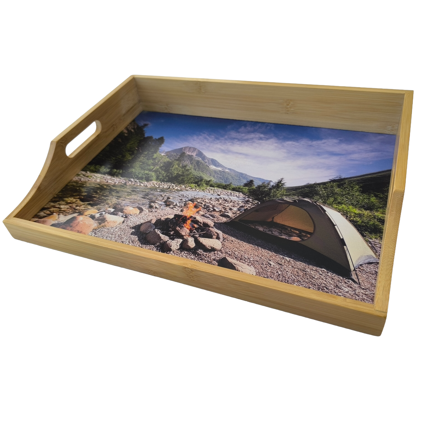 100% Bamboo Lap Tray with Cushion: Dinner / Breakfast Tray, Stable Table, Serving Tray Laptray, Gift, Design # Nature Nourishment