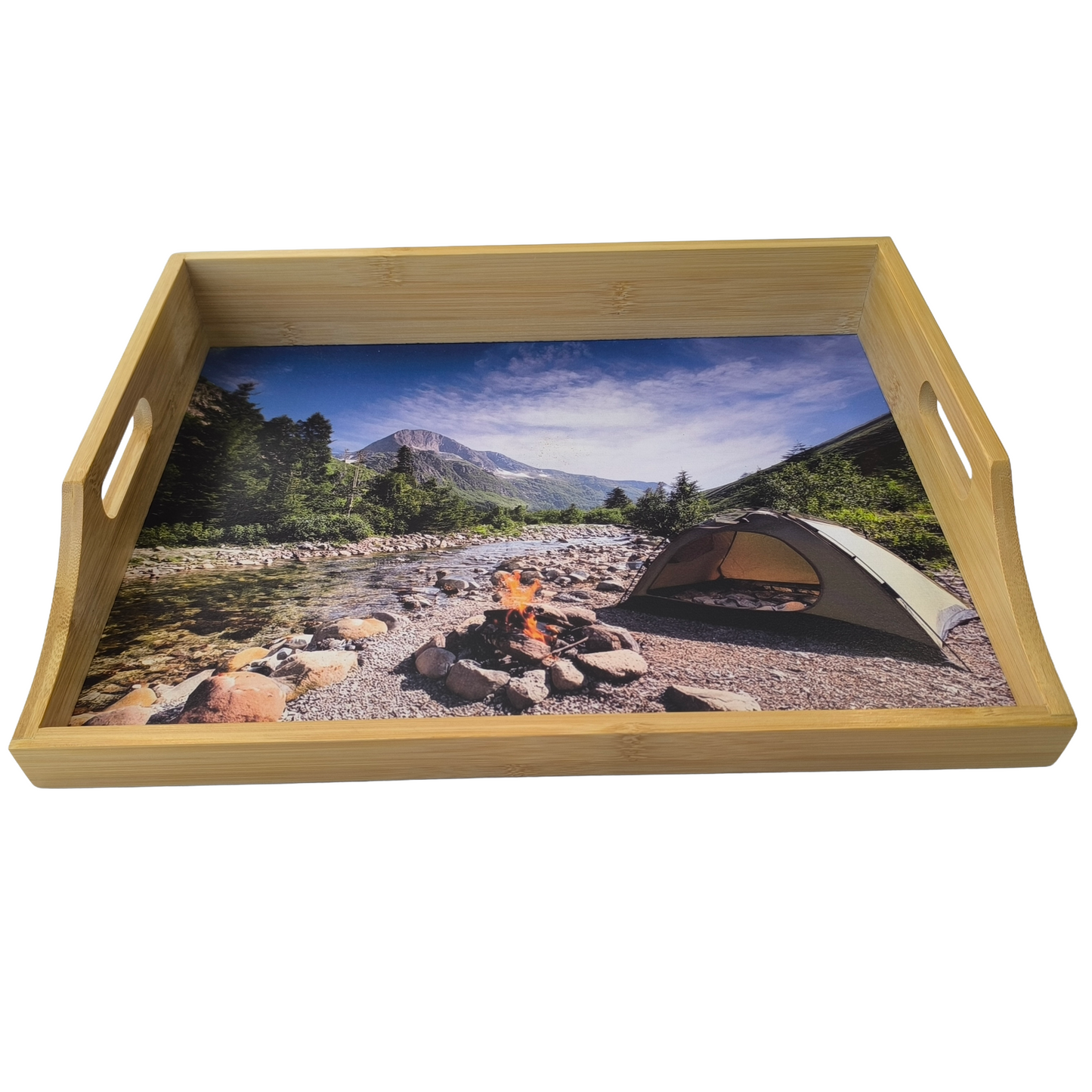 100% Bamboo Lap Tray with Cushion: Dinner / Breakfast Tray, Stable Table, Serving Tray Laptray, Gift, Design # Nature Nourishment