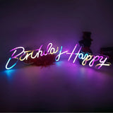 Neon Sign - Multi Coloured Happy Birthday