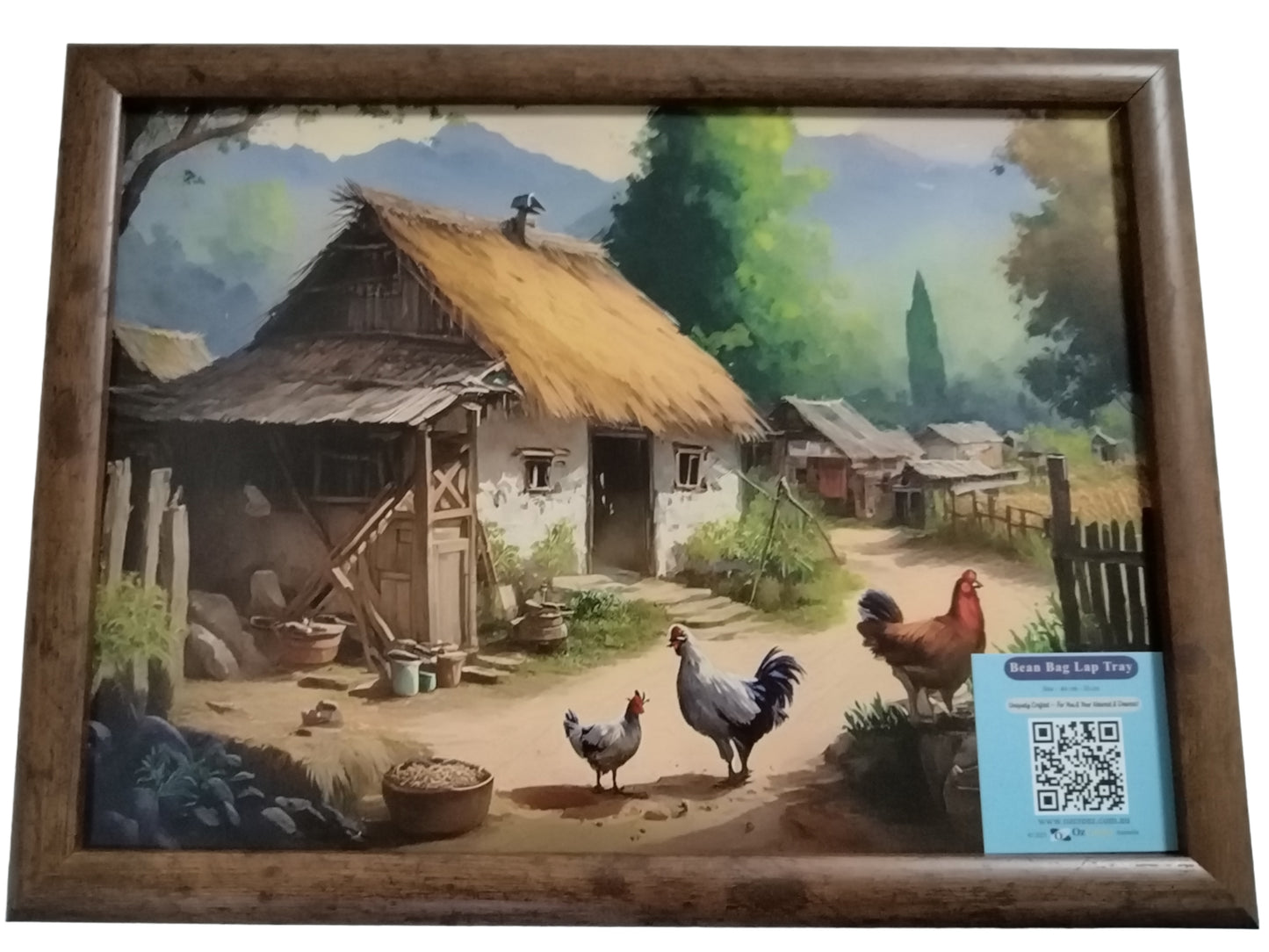 Bean Bag Lap Tray Table TV Dinner Stable Table Breakfast Serving Tray Laptray Design, Ideal Gift, Design #Charm & Cluck