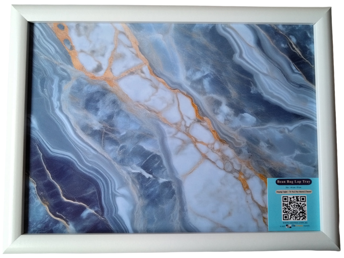 Bean Bag Lap Tray Table TV Dinner Stable Table Breakfast Serving Tray Laptray Design, Ideal Gift, Design # Marbled Tide