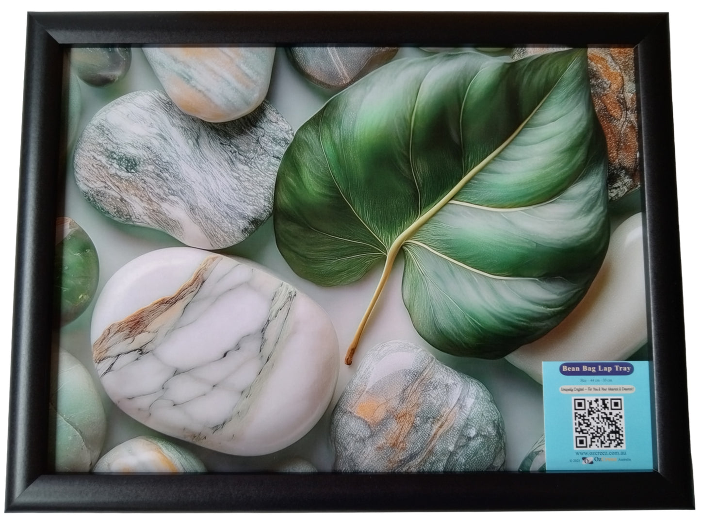 Bean Bag Lap Tray Table TV Dinner Stable Table Breakfast Serving Tray Laptray Design, Ideal Gift, Design # Betle Stone