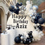 Balloon Garland Kit- black white and silver balloons