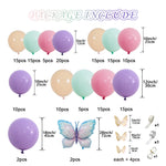 Balloon Garland Kit- purple pink butterfly theme balloons