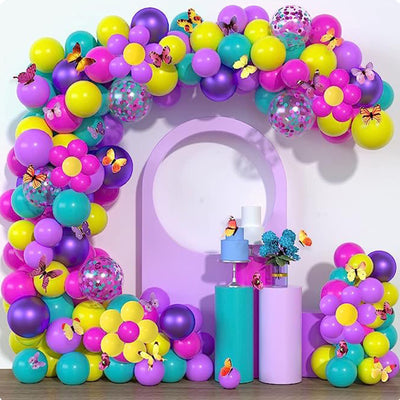 Balloon Garland Kit- Bright colourful neon Daisy balloons