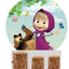 Backdrop & 3pcs Plinths Cover - Masha Bear