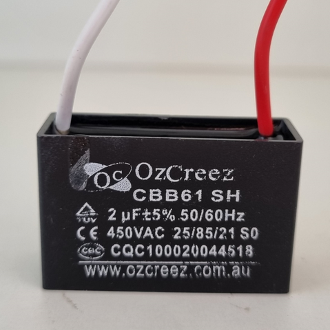 CBB61 2uF 450V Capacitor Appliances Ceiling Fan Starting Capacitor - AU