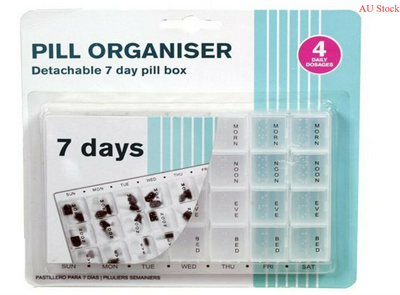 Portable 7 Day Pill Organiser Medicine Box Tablet Despenser Medicine Case Holder